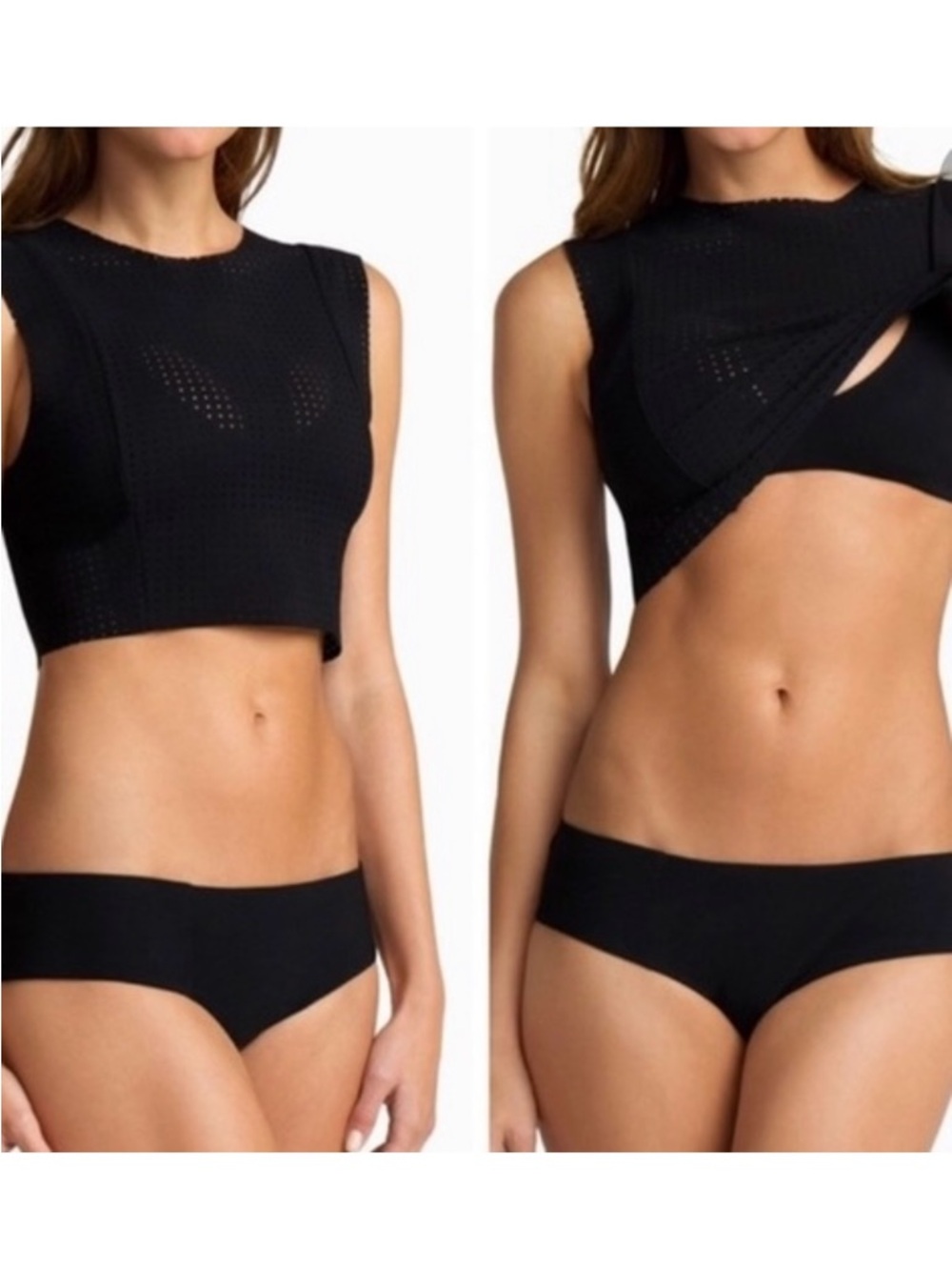 BOYS + ARROWS | M | Teagan Tomboy Laser Cut Hyper-Minimal Crop Tank Bikini Top